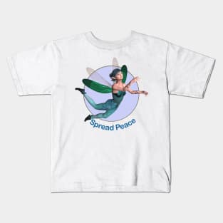 spread peace elf fairy faerie dragonfly wings flying Kids T-Shirt